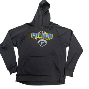 X-Grain Black Falcon Football Pullover Hoodie Men's XL Embroidered